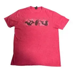 グラフィックTシャツ　ジャズプリント　古着　レッド　 L 8Sbのサムネイル