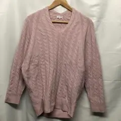 マッキントッシュ フィロソフィー　ケーブルニット　ピンク　38 日本製　三陽商会