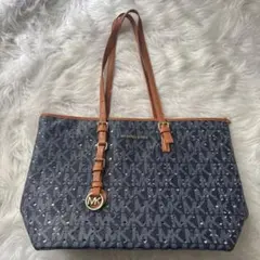 MICHAEL KORS ネイビー トートバッグ