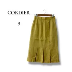 CORDIER レディース　リネン　ロングタイトスカート　イエロー　Mサイズ
