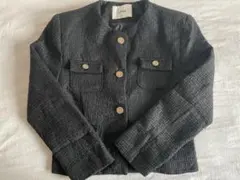 ノーカラージャケット ブラック