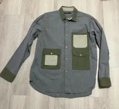 Johnbull グレーオリーブ ポケットシャツのサムネイル