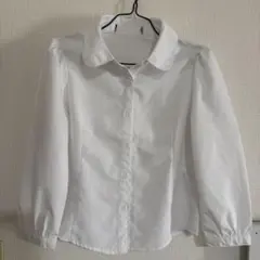 ホワイト 長袖シャツ バルーンスリーブ