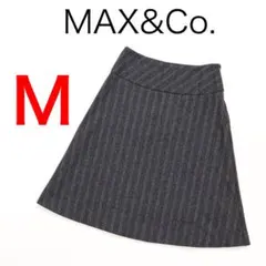 H5569◾️マックスアンドコー　アンゴラウール　ストライプ柄フレアスカートのサムネイル