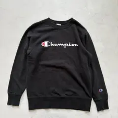 Champion スウェット ロゴ ブラック M（F328）