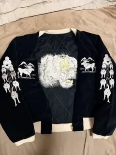 美品 ヒューマンメイド 22AW フクロウ スズメ リバーシブル スカジャン
