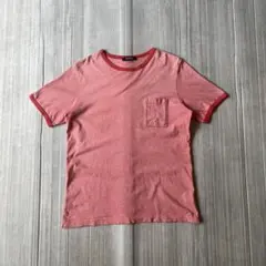 BEAMS ボーダー リンガーTシャツ 半袖 レッド 赤 M 日本製
