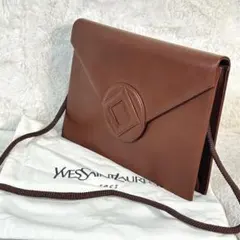【希少・タグ付】YSL ヴィンテージ 2way クラッチバッグ ショルダー 茶