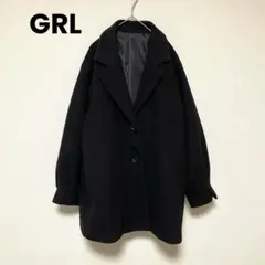 qq254 GRL/タック入りボリュームスリーブコート/ゆったりコート