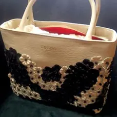 剣*里様 COTOO 花柄レザーハンドバッグ