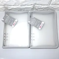 ダイソー　6リングファイル　2点　A5　グレー　ジッパー付き