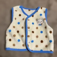 70cm フリース 水玉 クマ スリーパー ベスト ベビー 美品