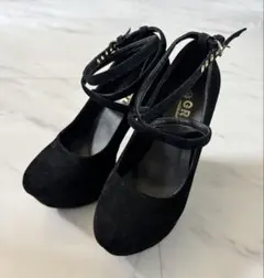 GRL アンクルストラップパンプス ベロアブラックのサムネイル