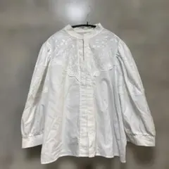 ローラアシュレイ 長袖シャツ パフスリーブ ハイネック オフィス【S～M 