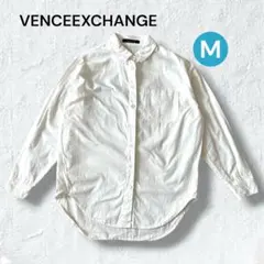 ヴァンスエクスチェンジ バックロゴ シャツ M ホワイト 長袖 コットン 白のサムネイル