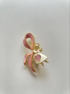 天使 ブローチ ピンク ハート