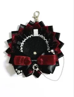 【即購入可能】ハンドメイド　痛ロゼット　推し活　レッド　ブラック　痛バッグ