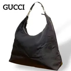 GUCCI ワンショルダーバッグ ナイロン ハーフムーン 肩掛け ブラウン