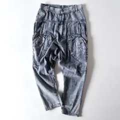 希少♡　メルシーボークー　お魚ケミカルウォッシュデニムパンツ　1のサムネイル
