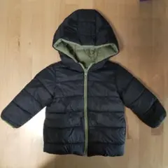 devirock リバーシブルダウンコート 100(ブラック/ライトグリーン）