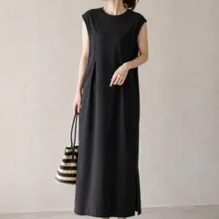 新品未使用】plage プラージュ リブタンクワンピース ブラック 38