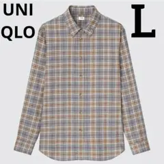 ユニクロ　フランネルチェックシャツ(長袖)　Lサイズのサムネイル