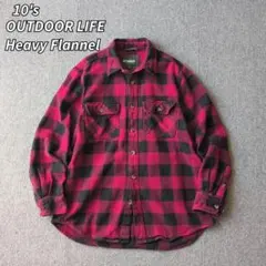 OUTDOORLIFE ネルシャツ ヘビーネル 長袖 シャツ チェック 古着