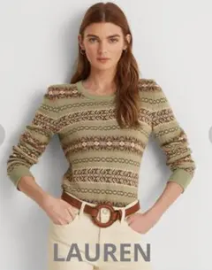 【ローレンラルフローレン】フェアアイル コットンリネン セーター