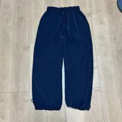 バレルレッグパンツ　M ドロスト　黒　紺