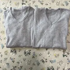 グレー Vネック インナーTシャツ 2枚セット