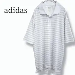 アディダス adidas ポロシャツ L ホワイト ボーダー ゴルフウェアのサムネイル