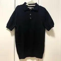 Knit Circle 黒 ポロシャツ 半袖