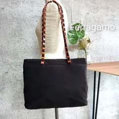 良品 フェラガモ ナイロン チェーン ショルダーバッグ 鞄 レディース メンズ