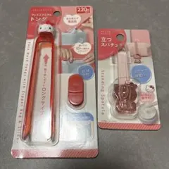ダイソー　ハローキティ フェイスマスク用トング ＆ 立つスパチュラ サンリオのサムネイル