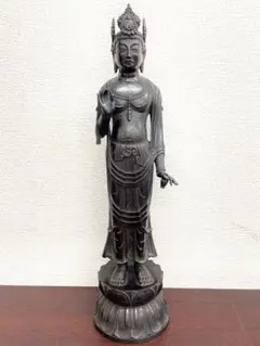 飛鳥仏】◇鐵鋳観音菩薩立像 仏像◇検）天平仏 新羅仏 高麗仏 空海 千
