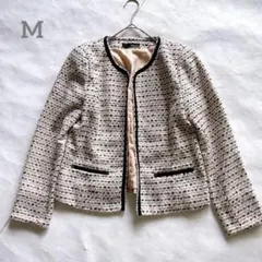 シューラルー ノーカラーツィードジャケット　裏地付き　Mサイズ