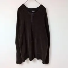 GREB【М】コーデュロイ　長袖　カットソー　Uネック　ブラウン