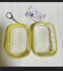 セリア 推し活ポーチ Mサイズ　イエロー　クリアポーチ カニカン付き　【匿名】のサムネイル