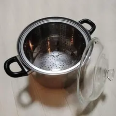 パスタ鍋　ガラス蓋つきのサムネイル