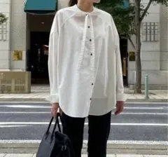 セルリ celeri 23AW コットンロングシャツ ホワイト - メルカリ