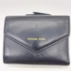 美品　マイケルコース　折財布　黒　革