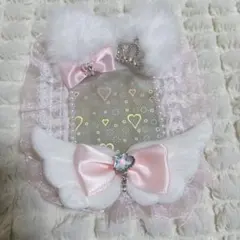 硬質カードケース デコ トレカケース B8 ピンク 猫耳 天使 羽