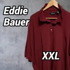 Eddie Bauer US古着 無地 エンジ 鹿の子 ポロシャツ Y357のサムネイル