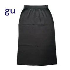 gu ジーユー　リブニットスカート　ブラック　M