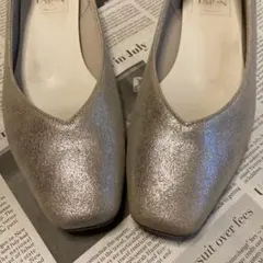 LE TALON コンフォート ゴールドフラットシューズ