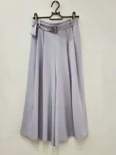 ライトグレー　フレアワイドパンツ