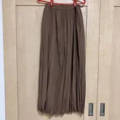 ナノユニバース★ブラウンのギャザーロングスカート