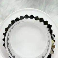 クローバー型 ヘマタイト ブレスレット　四葉