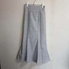 ラメチェックツイードマーメイドスカート[dk1080] アイボリー　L