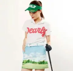 パーリーゲイツ夏素材 ポロシャツ ホワイト/ピンクロゴ